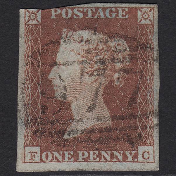 GB QV 1841 1d Red-brown (Plate 93) SG8-B1(1) FC GU Ferry Hill 977