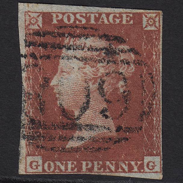 GB QV 1841 1d Red-brown SG8-B1(1) GG FU 4 Margins Penryn 608