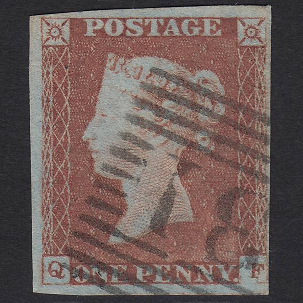 GB QV 1841 1d Red-brown Pl 81 SG8-B1(1) QF FU 4M Imperf Edinburgh 131