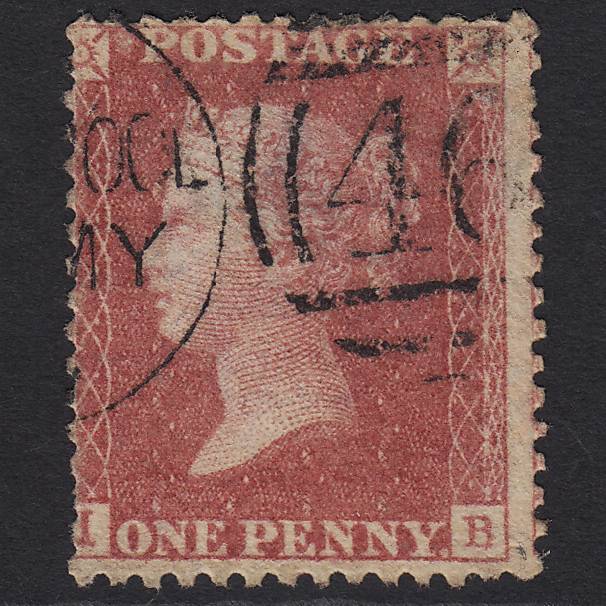 GB QV 1857 1d Rose-red (Plate 52) SG40-C10(1) IB GU Liverpool 466