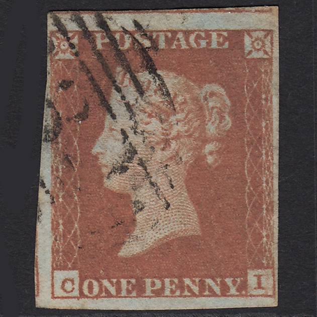 GB QV 1841 1d Red-brown (Plate 96) SG8-B1(1) CI FU 4 Margins Light Cancel