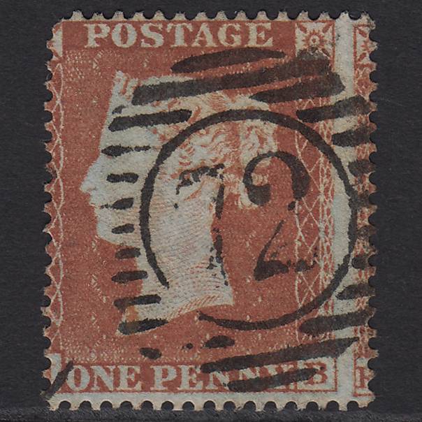 GB QV 1854 1d (Plate 189) SG17-C1(1) HB GU London D&S 72 Large Misperf