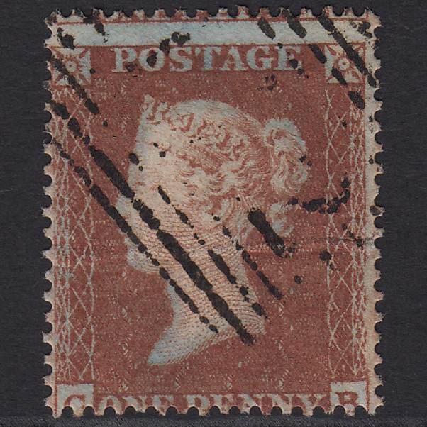GB QV 1854 1d Red-brown (Plate 190) SG17-C1(1) CB GU Scotland Large Misperf