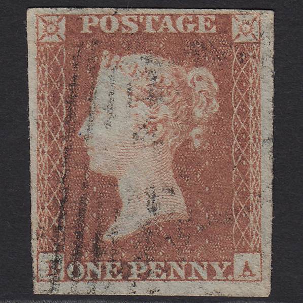 GB QV 1841 1d Red-brown Pl 117 SG8-B1(1) BA FU 4M Imperf Light Cancel