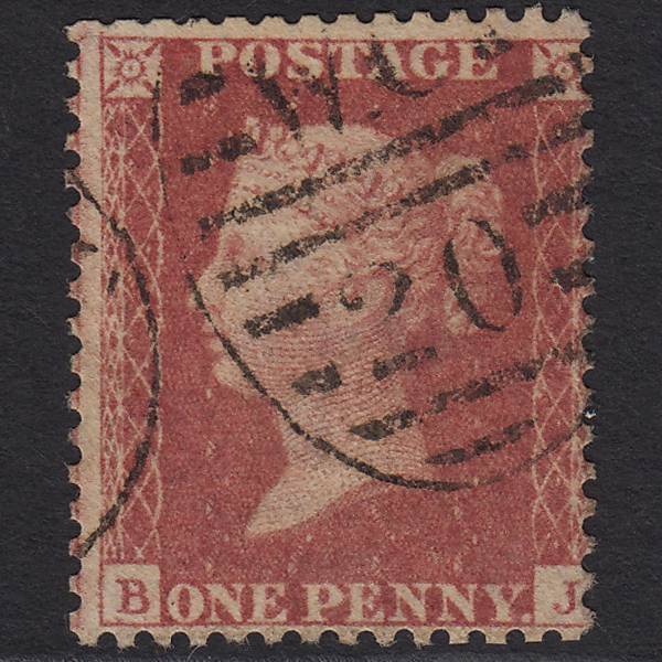 GB QV 1857 1d Rose-red Pl 62 SG40-C10(1) BJ GU London D&S WC20 Misperf