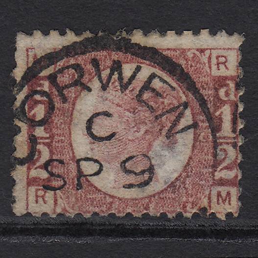 GB QV 1870 1/2d (Plate 13) SG48-G4 Constant Variety? RM FU Corwen CDS Cancel