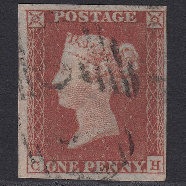 GB QV 1841 1d Red-brown Pl 122 SG8-B1(1) CH FU 4 Margins Light Cancel