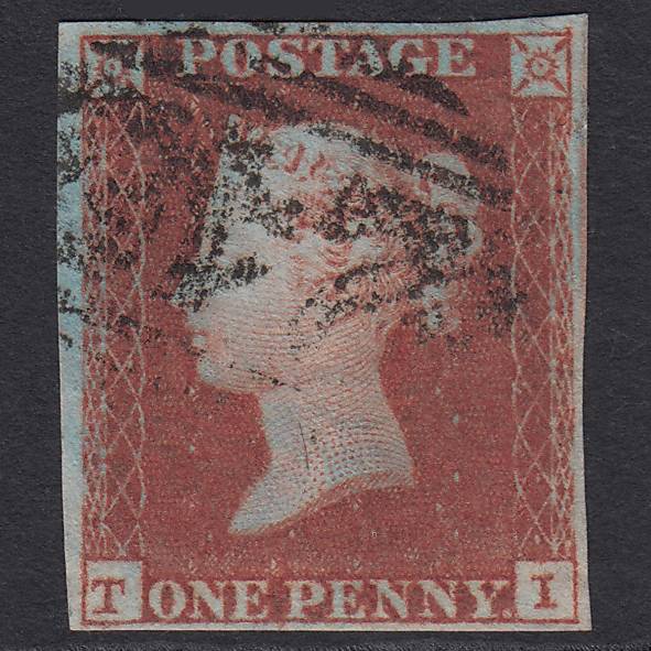 GB QV 1841 1d Red-brown (Plate 96) SG8-B1(1) TI FU 4 Margins