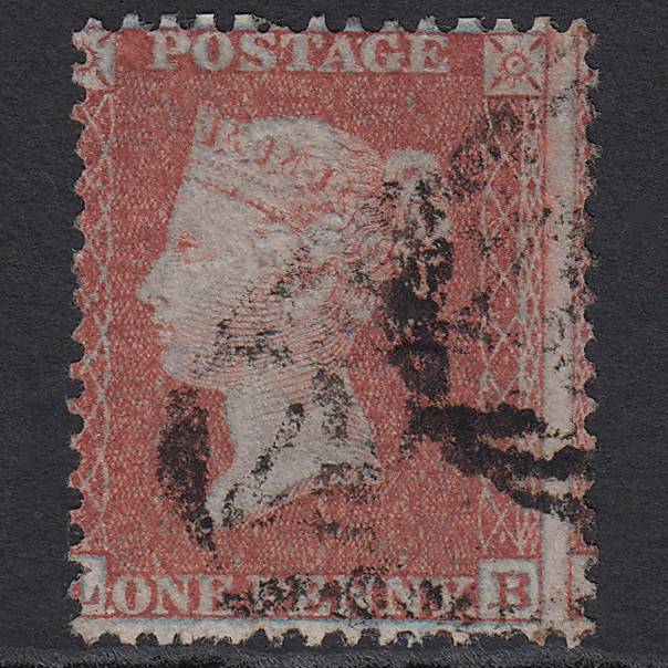 GB QV 1855 1d Red-brown (Plate 16) SGC6(1) LB FU Large Misperf