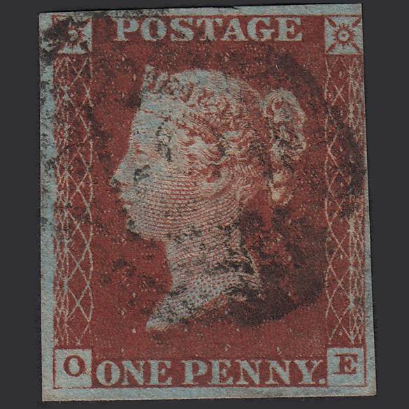 GB QV 1841 1d DP Red-brown Pl 53 SG10-B1(4) OE GU 3m London IS Cancel
