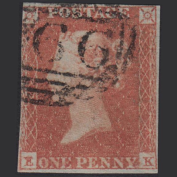 GB QV 1841 1d Red-brown (Plate 119) SG8-B1(1) EK GU 3 Margins