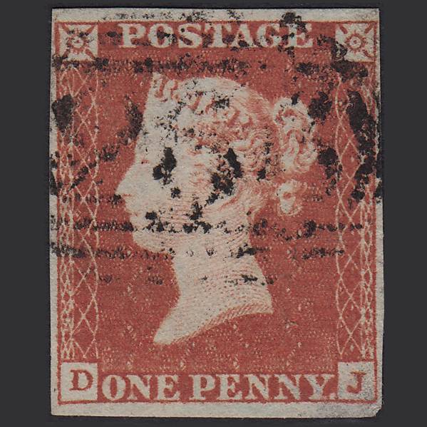 GB QV 1841 1d Red-brown (Plate 90) SG8-B1(1) DJ GU 4 Margins