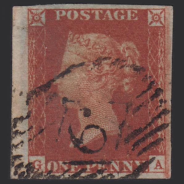 GB QV 1841 1d Red-brown (Plate 56) SG8-B1(1) GA FU 4M London IS Marginal
