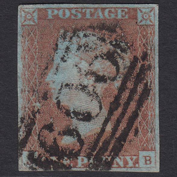 GB QV 1841 1d Very Blued Pl 84 SG8a-B1(2) JB FU 4 Margins Penrith 606