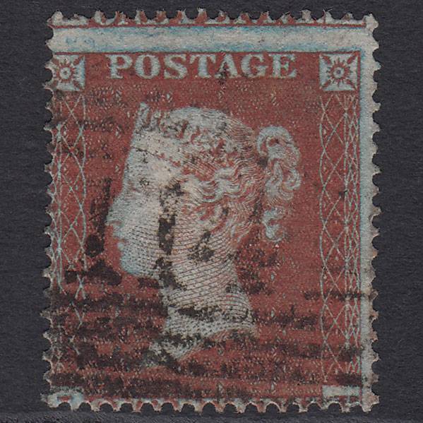 GB QV 1854 1d (Plate 198) SG17-C1(1) Framed Reverse JH FU Dundee 114 Misperf