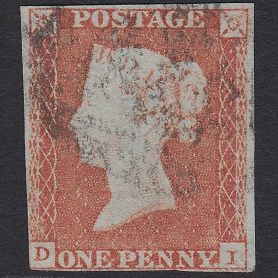 GB QV 1841 1d Red-brown (Plate 94) SG8-B1(1) DI GU nr 4 Margins