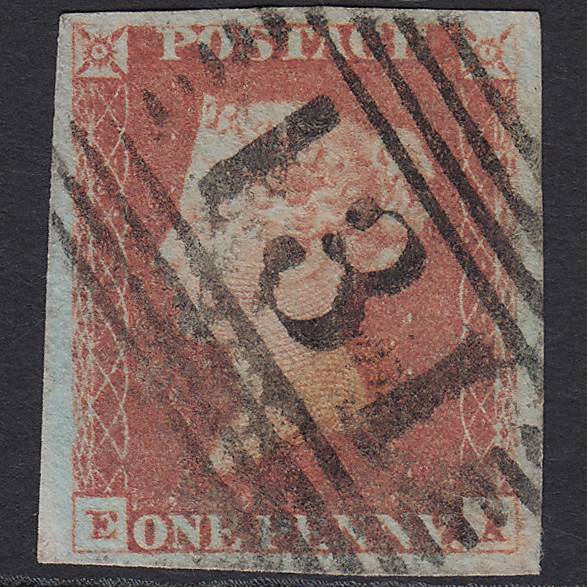 GB QV 1841 1d (Plate 80) SG8-B1(1) EA GU 4 Good Margins Edinburgh 131