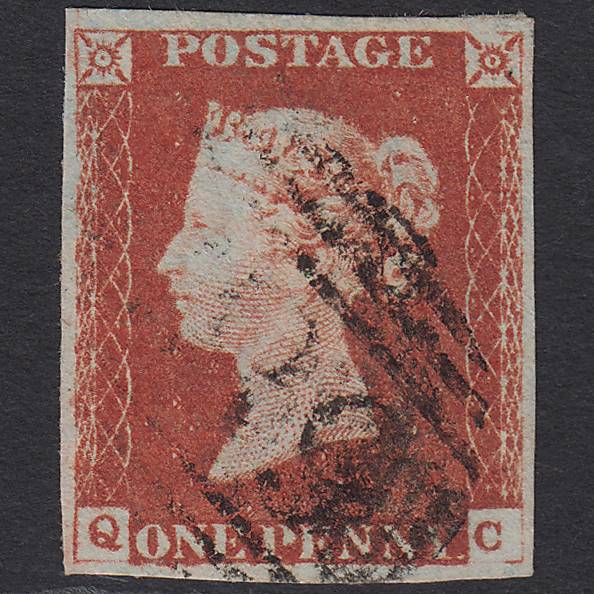 GB QV 1841 1d Red-brown (Plate 64) SG8-B1(1) QC FU 4 Margins