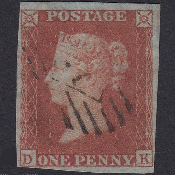 GB QV 1841 1d Red-brown Pl 172 SG8-B2(1) DK FU 4M Light London Cancel