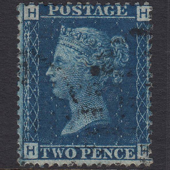 GB QV 1869 2d Blue (Plate 15) SG46-G3 HH FU Light Cancel