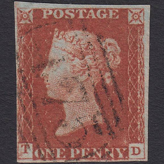 GB QV 1841 1d Red-brown (Plate 60) SG8-B1(1) TD FU Loughborough 475