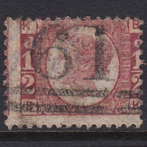 GB QV 1870 1/2d Rose-red (Plate 11) SG48-G4 BK FU Buckie 61