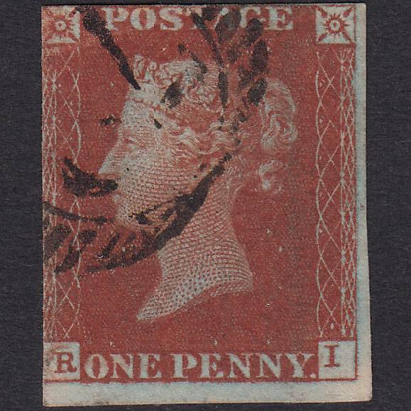 GB QV 1841 1d Deep Red-brown (Plate 60) SG10-B1(4) RI GU