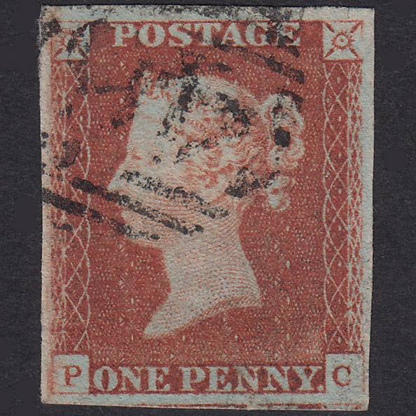 GB QV 1841 1d Red-Brown Plate 66 SG8-B1(1) PC FU 4 Margins