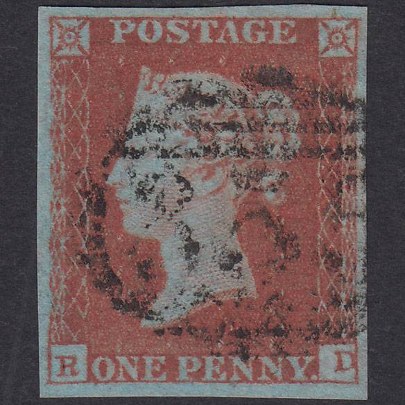 GB QV 1841 1d Very Blued Pl 106 SG8A-B1(2) RD VFU 4M Henley-On-Thames 355
