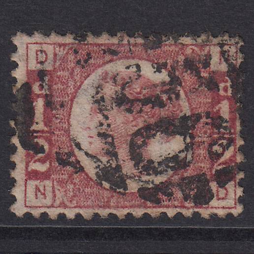 GB QV 1870 1/2d Rose-Red Plate 19 SG48-G4 ND GU Cork 156 Well Centred