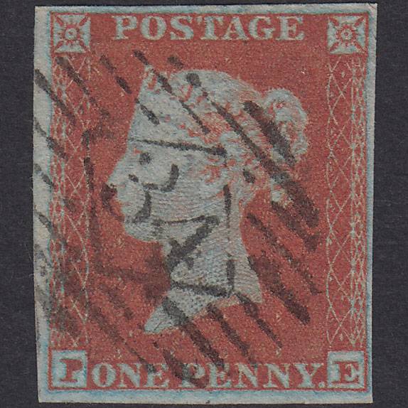 GB QV 1841 1d Plate 139 SG8-B2(1) Framed Reverse PE FU 4M London IS 34