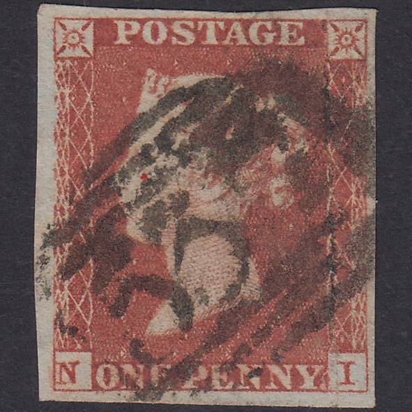 GB QV 1841 1d Red-Brown Plate 149 SG8-B2(1) NI GU 4 Margins Newmarket 557
