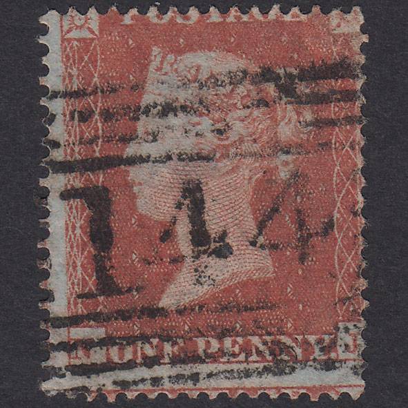 GB QV 1854 1d Red-Brown Plate 189 SG17-C1(1) NJ FU Forfar 144 Misperf
