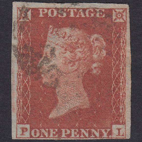 GB QV 1841 1d Red-Brown Plate 158 SG8-B2(1) PL FU 4 Margins Light Cancel