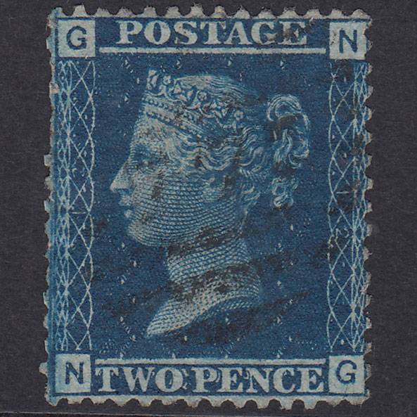 GB QV 1858 2d Blue Plate 12 SG45-G2 NG GU