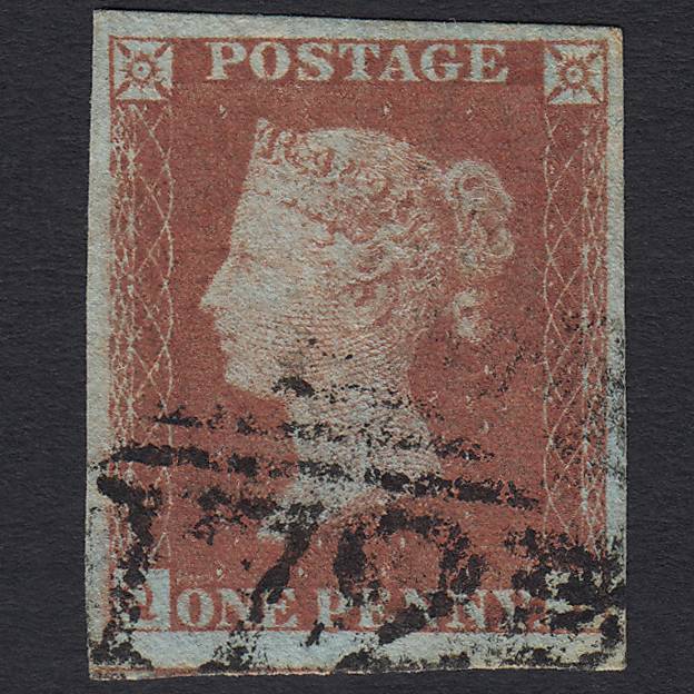 GB QV 1841 1d Red-brown (Plate 130) SG8-B2(1) QI FU Londonderry 172 4M