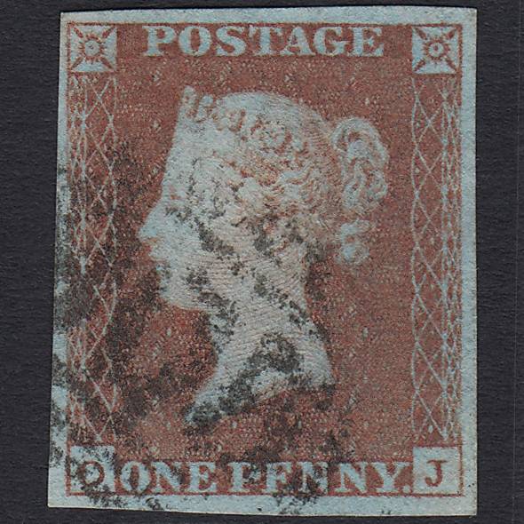 GB QV 1841 1d Red-brown (Plate 98) SG8-B1(1) OJ FU 4 Margins