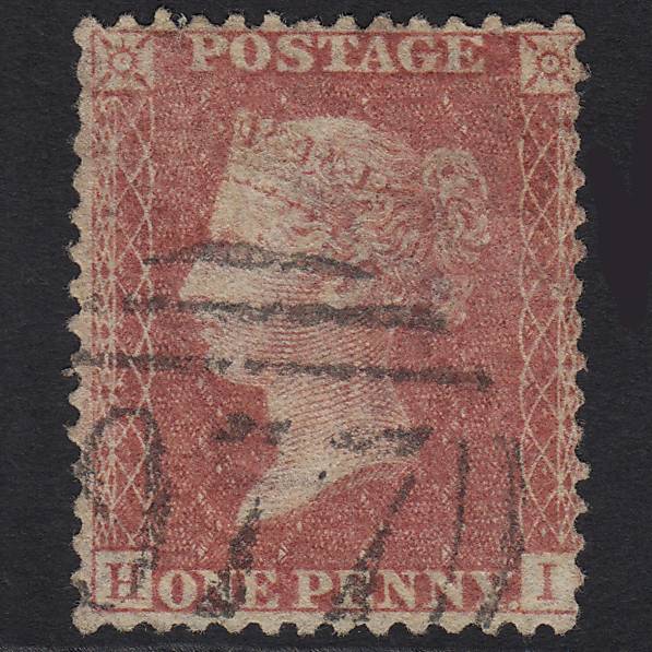GB QV 1857 1d Rose-red (Plate 46) SG40-C10(1) HI GU Ferry Hill 977