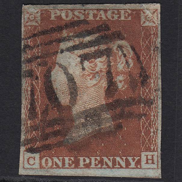 GB QV 1841 1d Red-brown (Plate 43) SG8-B1(1) CH GU Shoreham 707 4 Margins