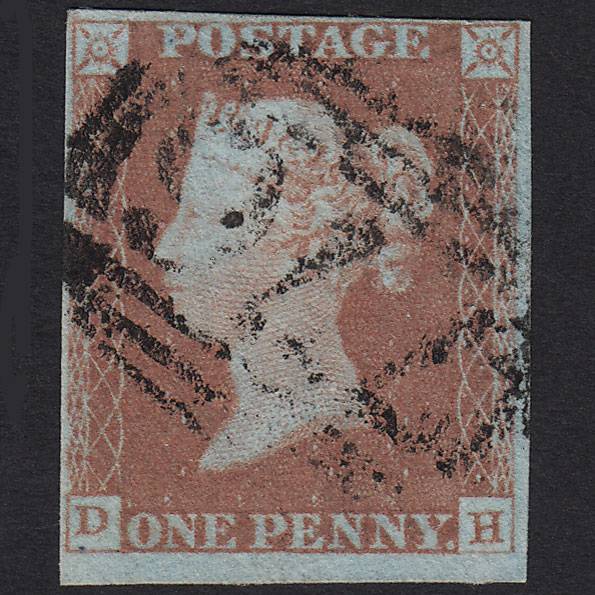 GB QV 1841 1d Red-brown (Plate 72) SG8-B1(1) DH FU Taunton 776