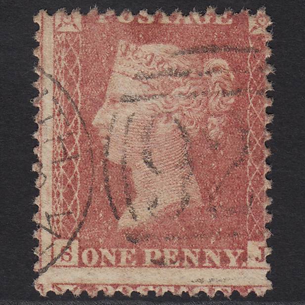 GB QV 1857 1d Pale Rose (Plate 57) SG39-C10(3) SJ GU Large Misperf