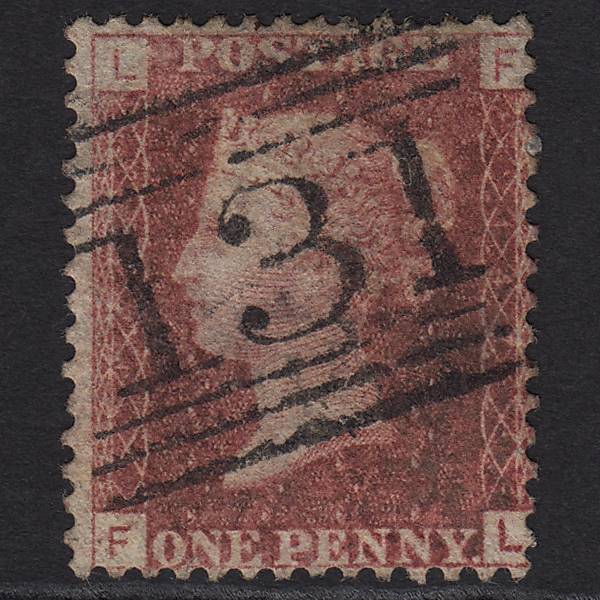 GB QV 1864 1d Lake-red (Plate 147) SG44-G1(2) FL GU Edinburgh 131