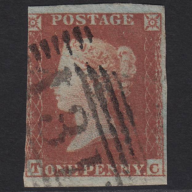 GB QV 1841 1d Red-brown Pl 138 SG8-B2(1) TC GU 3 Margins Edinburgh 131