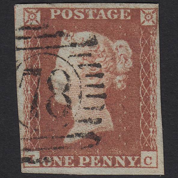 GB QV 1841 1d Red-brown Pl 98 SG8-B1(1) IC FU 4M Imperf London D&S 78