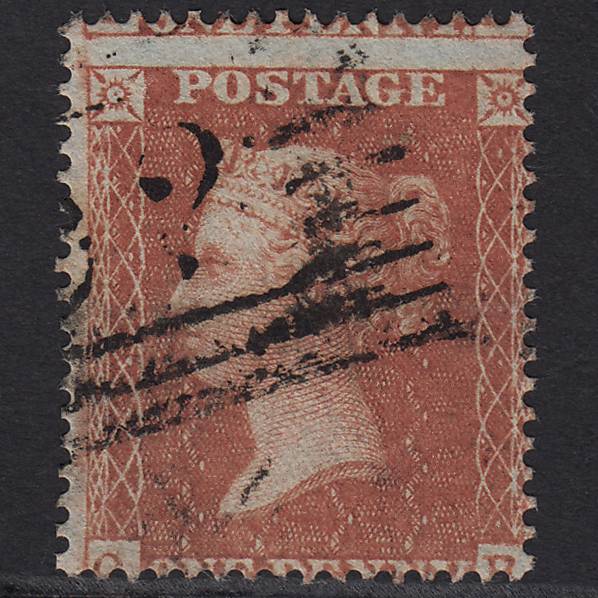 GB QV 1855 1d Red-brown (Plate 11) SG21-C4(1) QB FU Scotland Large Misperf