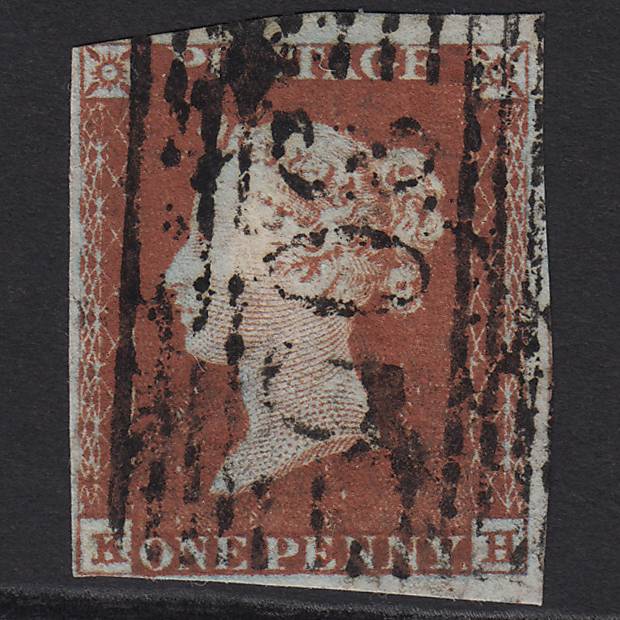 GB QV 1841 1d Red-brown Pl 48 SG8-B1(1) KH GU nr 4 Margins Selkirk 305