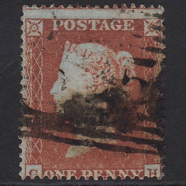 GB QV 1854 1d Red-brown (Plate 203) SG17-C1(1) GH GU Misperf