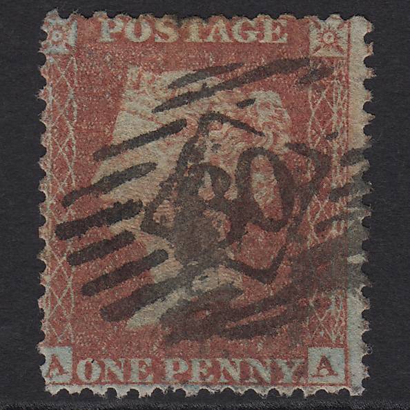 GB QV 1855 1d Red-brown (Plate 9) SGC6(1) AA PU Missing Imprimatur