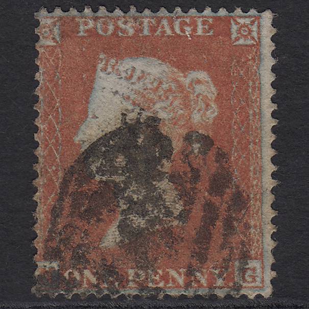 GB QV 1854 1d (Plate 186) SG17-C1(1) Superb Framed Reverse NG GU