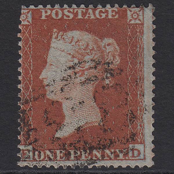 GB QV 1854 1d Red-brown (Plate 195) SG17-C1(1) ED GU